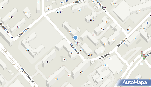 Białystok, Sukienna, 11A, mapa Białegostoku