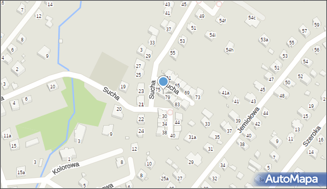 Bielsko-Biała, Sucha, 77, mapa Bielsko-Białej