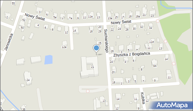 Bielsko-Biała, Sucharskiego Henryka, mjr., 23, mapa Bielsko-Białej