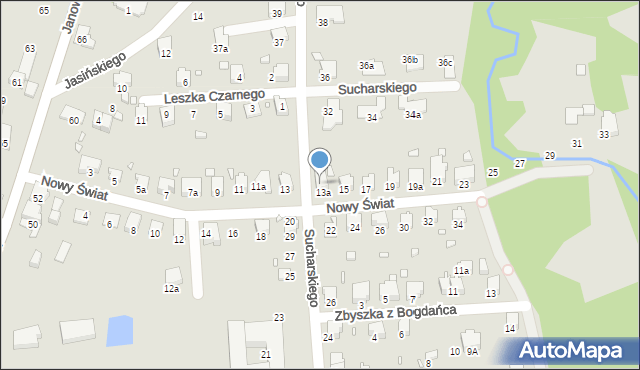 Bielsko-Biała, Sucharskiego Henryka, mjr., 30, mapa Bielsko-Białej