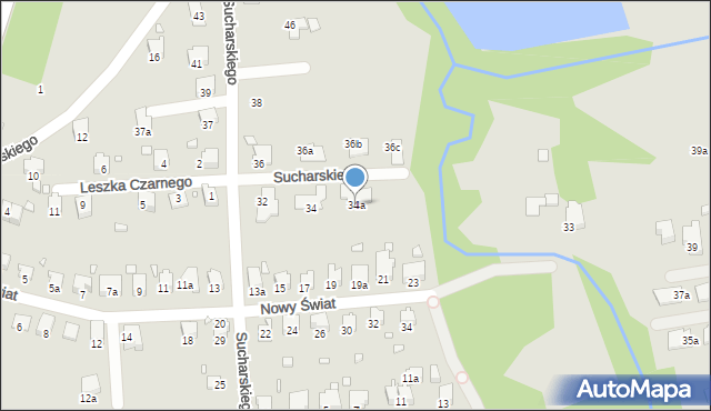 Bielsko-Biała, Sucharskiego Henryka, mjr., 34a, mapa Bielsko-Białej