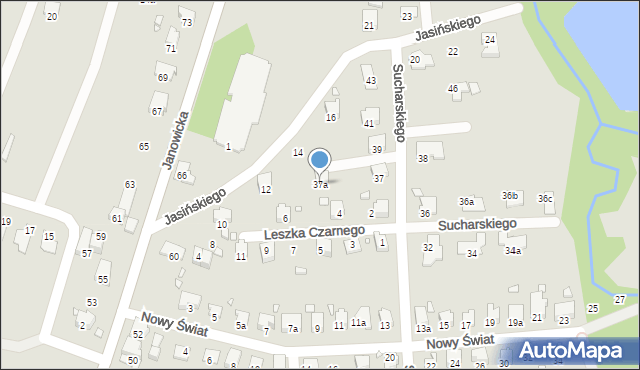 Bielsko-Biała, Sucharskiego Henryka, mjr., 37a, mapa Bielsko-Białej