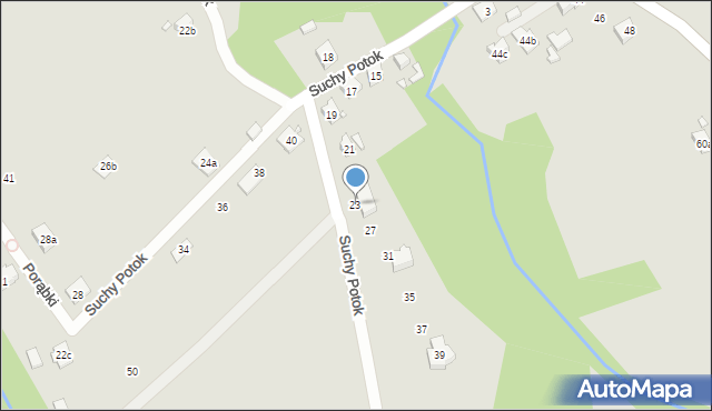Bielsko-Biała, Suchy Potok, 23, mapa Bielsko-Białej