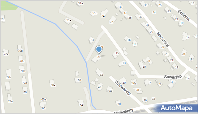 Bielsko-Biała, Suwalska, 21, mapa Bielsko-Białej