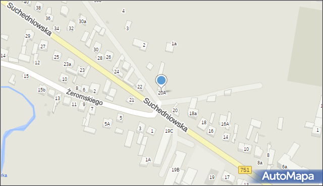 Bodzentyn, Suchedniowska, 20A, mapa Bodzentyn