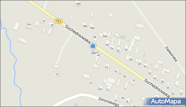 Bodzentyn, Suchedniowska, 45A, mapa Bodzentyn