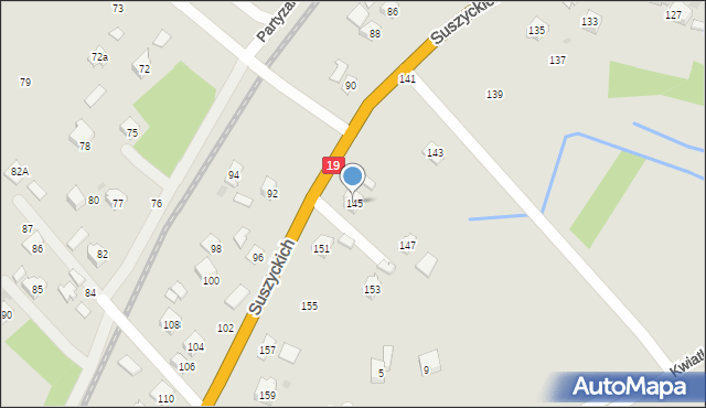 Boguchwała, Suszyckich, 145, mapa Boguchwała