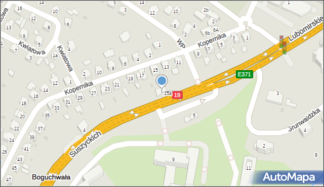Boguchwała, Suszyckich, 2, mapa Boguchwała