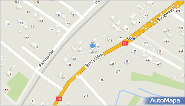 Boguchwała, Suszyckich, 82, mapa Boguchwała