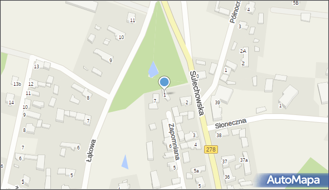 Bojadła, Sulechowska, 1, mapa Bojadła