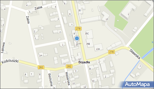 Bojadła, Sulechowska, 10, mapa Bojadła