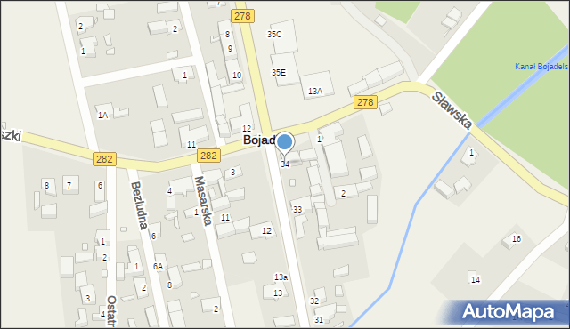 Bojadła, Sulechowska, 34, mapa Bojadła
