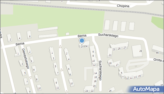 Braniewo, Sucharskiego Henryka, mjr., 2, mapa Braniewo