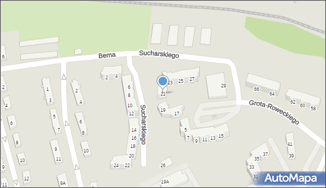 Braniewo, Sucharskiego Henryka, mjr., 21, mapa Braniewo