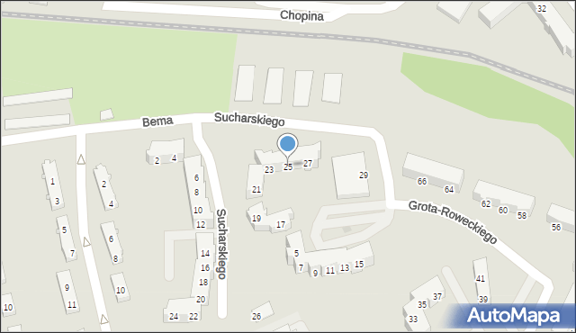 Braniewo, Sucharskiego Henryka, mjr., 25, mapa Braniewo