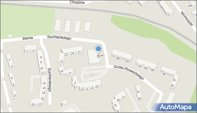 Braniewo, Sucharskiego Henryka, mjr., 29, mapa Braniewo