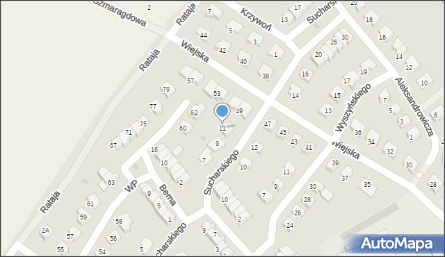 Brodnica, Sucharskiego Henryka, mjr., 11, mapa Brodnica