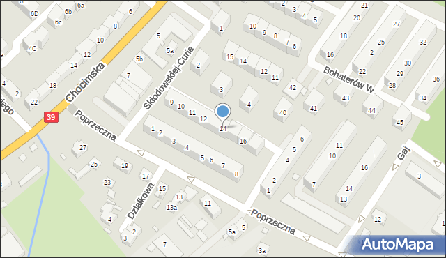 Brzeg, Sucharskiego Henryka, mjr., 14, mapa Brzeg