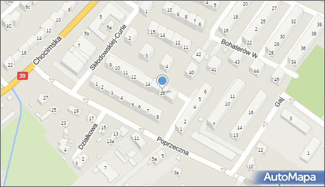 Brzeg, Sucharskiego Henryka, mjr., 16, mapa Brzeg
