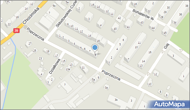 Brzeg, Sucharskiego Henryka, mjr., 8, mapa Brzeg