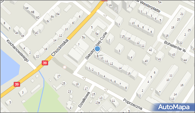 Brzeg, Sucharskiego Henryka, mjr., 9, mapa Brzeg