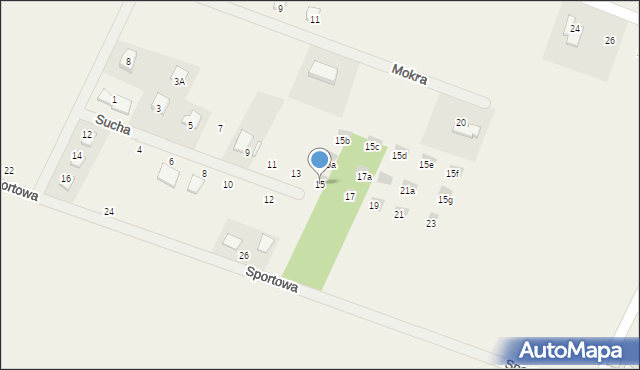 Brzeziny, Sucha, 15, mapa Brzeziny