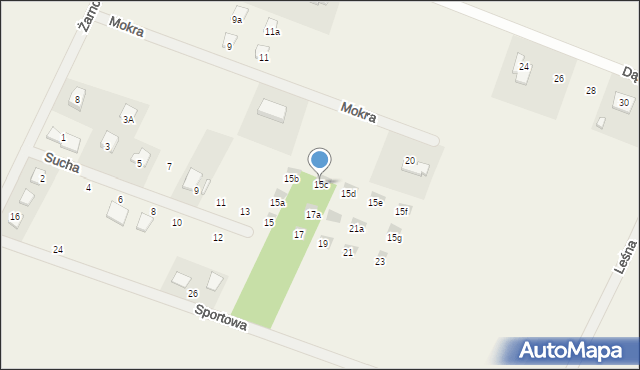 Brzeziny, Sucha, 15c, mapa Brzeziny