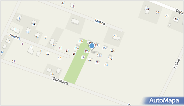 Brzeziny, Sucha, 19a, mapa Brzeziny