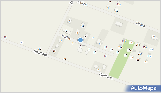 Brzeziny, Sucha, 6, mapa Brzeziny
