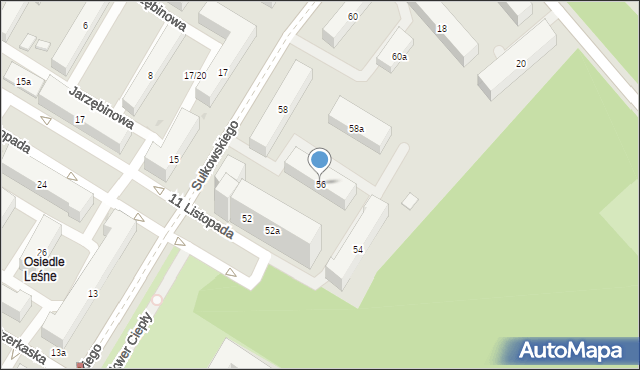 Bydgoszcz, Sułkowskiego Józefa, 56, mapa Bydgoszczy