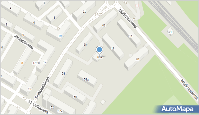 Bydgoszcz, Sułkowskiego Józefa, 60a, mapa Bydgoszczy