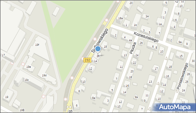 Bydgoszcz, Sułkowskiego Józefa, 16, mapa Bydgoszczy