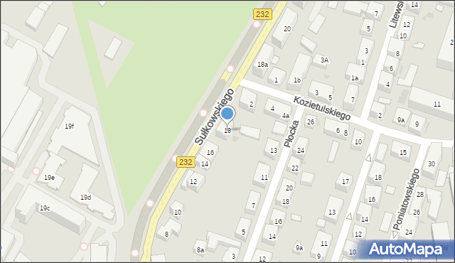 Bydgoszcz, Sułkowskiego Józefa, 18, mapa Bydgoszczy