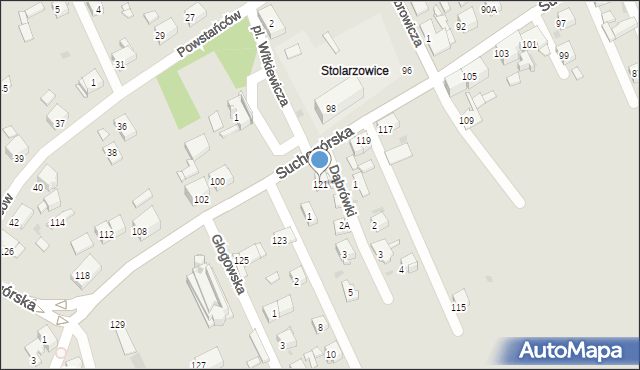 Bytom, Suchogórska, 121, mapa Bytomia