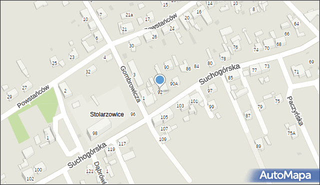 Bytom, Suchogórska, 92, mapa Bytomia