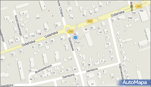 Chojnice, Subisława, 3, mapa Chojnic