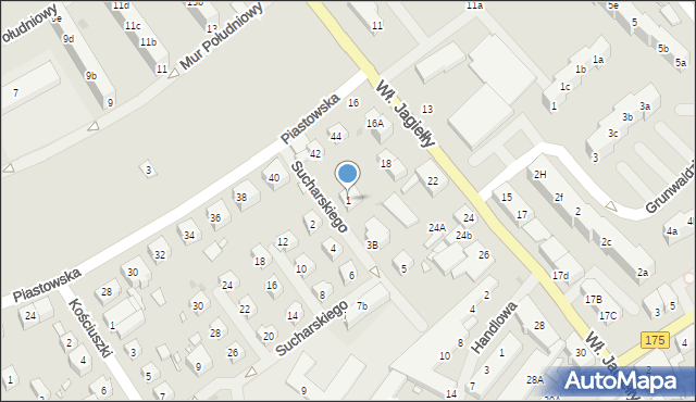 Choszczno, Sucharskiego Henryka, mjr., 1, mapa Choszczno