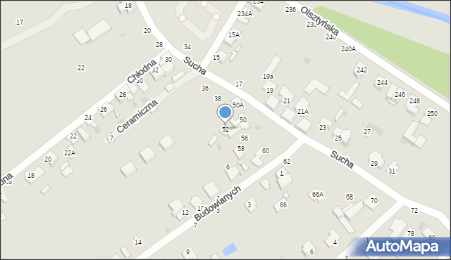 Częstochowa, Sucha, 52, mapa Częstochowy