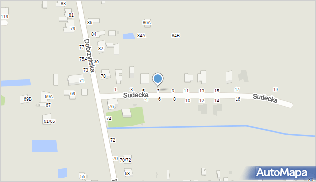 Częstochowa, Sudecka, 7, mapa Częstochowy