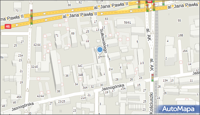 Częstochowa, Sułkowskiego Józefa, 3/7, mapa Częstochowy