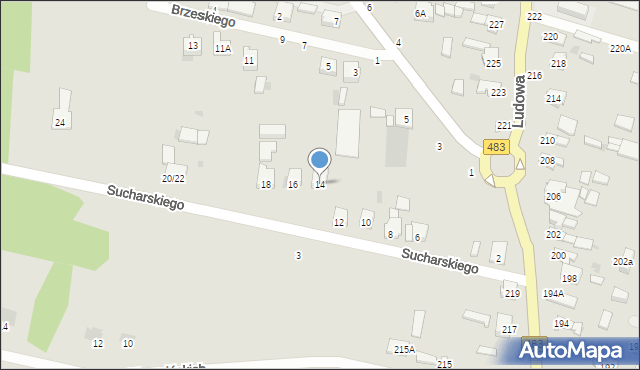 Częstochowa, Sucharskiego Henryka, mjr., 14, mapa Częstochowy