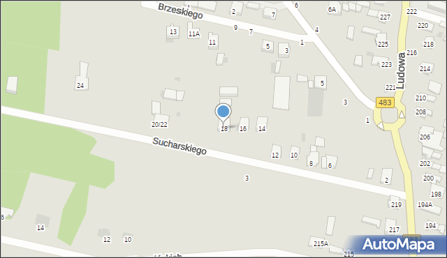 Częstochowa, Sucharskiego Henryka, mjr., 18, mapa Częstochowy
