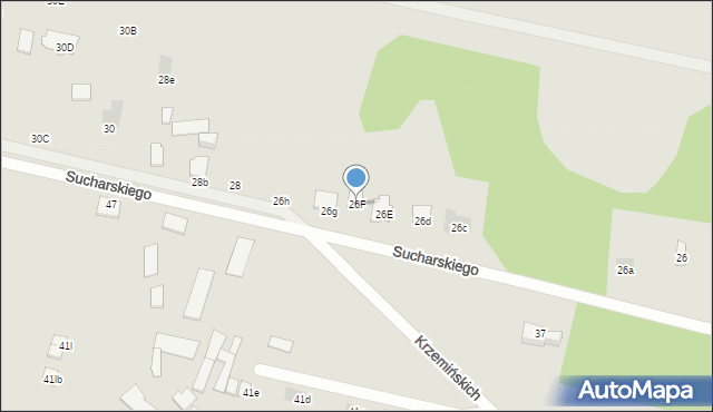 Częstochowa, Sucharskiego Henryka, mjr., 26F, mapa Częstochowy