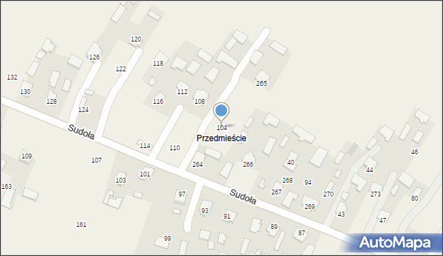 Dzikowiec, Sudoła Stanisława, ks., 104, mapa Dzikowiec