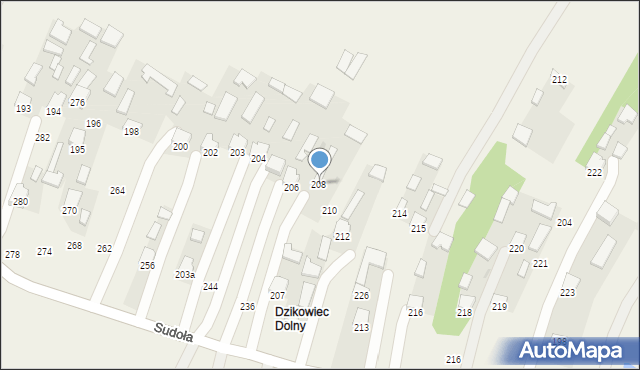 Dzikowiec, Sudoła Stanisława, ks., 234, mapa Dzikowiec