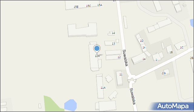 Gajewo, Suwalska, 12A, mapa Gajewo