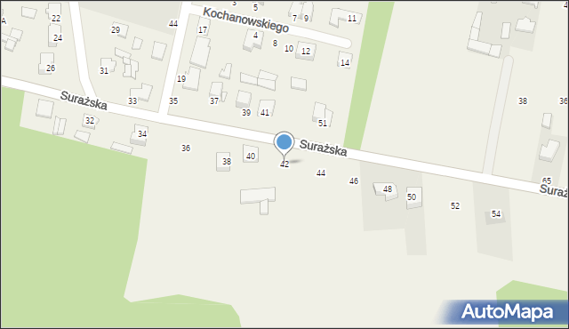 Gąsówka Stara, Surażska, 42, mapa Gąsówka Stara
