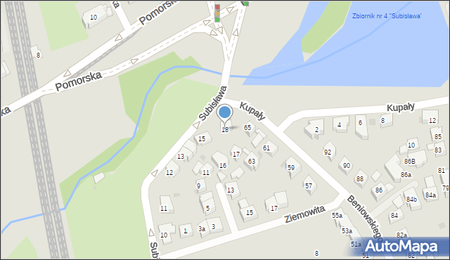 Gdańsk, Subisława, 18, mapa Gdańska