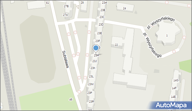 Gdańsk, Subisława, 23H, mapa Gdańska