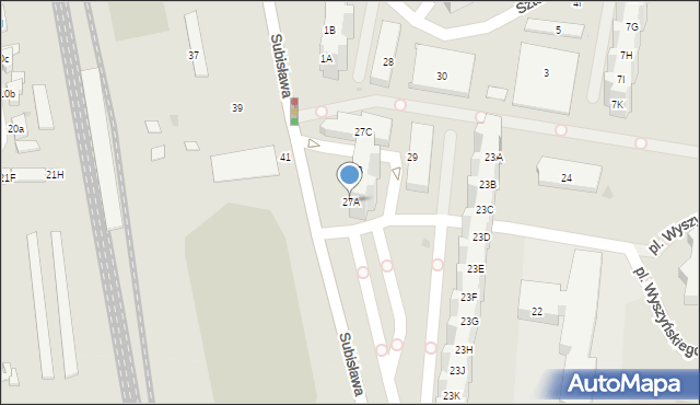 Gdańsk, Subisława, 27A, mapa Gdańska